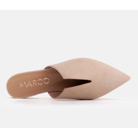 Marco Shoes Babuchas de ante con abertura beige 5