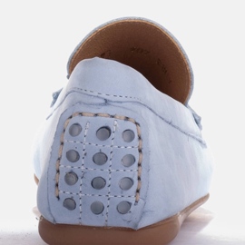 Marco Shoes Mocasines clásicos de piel suave azul 6