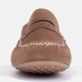 Marco Shoes Mocasines clásicos fabricados en ante suave marrón 1