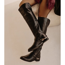 Marco Shoes Botas de piel con adorno negro 1