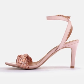 Marco Shoes Sandalias con tira trenzada rosado 2