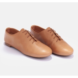 Marco Shoes Bailarinas confeccionadas en delicada piel flor marrón 2
