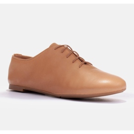 Marco Shoes Bailarinas confeccionadas en delicada piel flor marrón 1