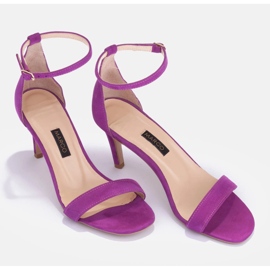 Marco Shoes Elegantes sandalias fabricadas en ante natural violeta 4