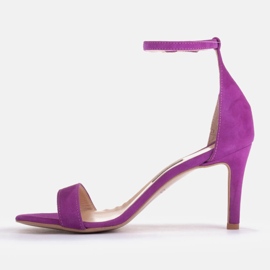 Marco Shoes Elegantes sandalias fabricadas en ante natural violeta 1