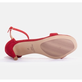 Marco Shoes Elegantes sandalias fabricadas en ante natural rojo 5