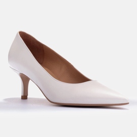 Marco Shoes Elegantes stilettos con tacón bajo blanco 2 Marco Shoes Elegantes stilettos con tacón bajo blanco 2