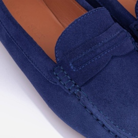 Marco Shoes Mocasines ante azul 8