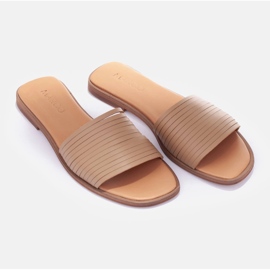 Marco Shoes zapatillas de cuero beige 1