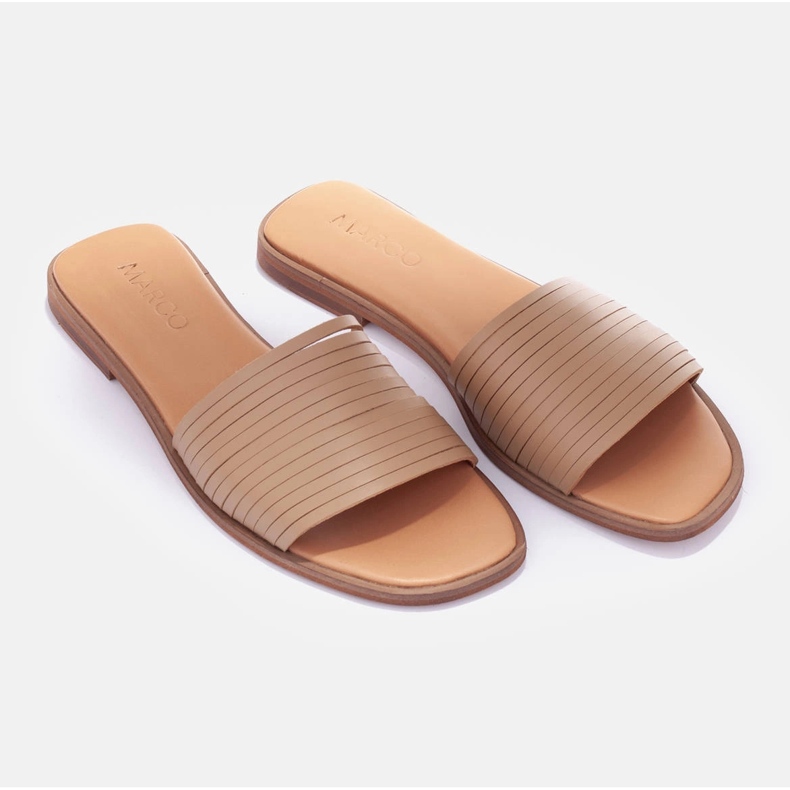 Marco Shoes zapatillas de cuero beige 1