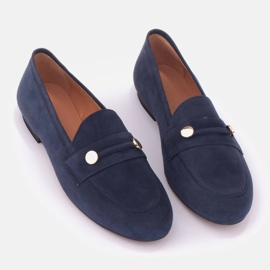 Marco Shoes mocasines dorados azul 3