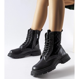 Botas negras decoradas con acolchado Jalbert negro 1
