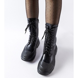 Zapatos de trabajo negros con suela gruesa de Crosia negra. 3