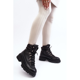 Botines con cordones y aislamiento para mujer Negro Big Star MM274663 3