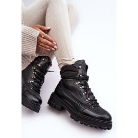 Botines con cordones y aislamiento para mujer Negro Big Star MM274663 9