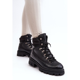 Botines con cordones y aislamiento para mujer Negro Big Star MM274663 4