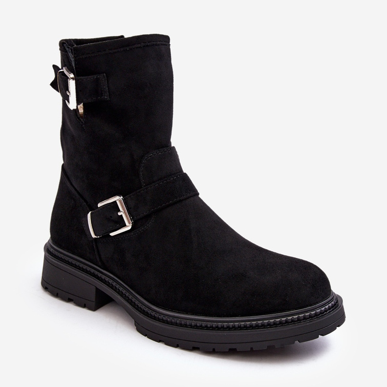 Botas de mujer con tacón plano y hebillas Negro Bliggore 1 Botas de mujer con tacón plano y hebillas Negro Bliggore 1