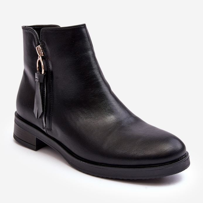 PE1 Botas Planas Mujer Piel Negro Vasica 2