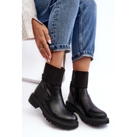 WJ2 Botas Planas De Mujer Con Adorno Zanidita Negra negro 4