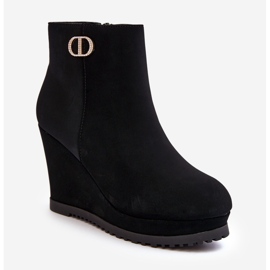 WJ2 Botines Mujer Cuña Con Pequeño Adorno, Negro Bertolina 1 WJ2 Botines Mujer Cuña Con Pequeño Adorno, Negro Bertolina 1