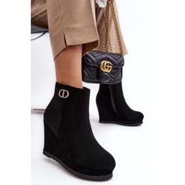 WJ2 Botines Mujer Cuña Con Pequeño Adorno, Negro Bertolina 6