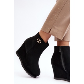 WJ2 Botines Mujer Cuña Con Pequeño Adorno, Negro Bertolina 3