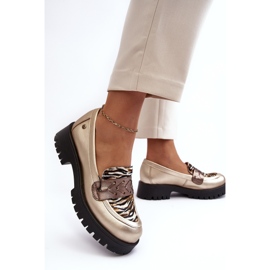 Zapatos Mujer Piel Mocasines Maciejka 06195-25 Dorado 3