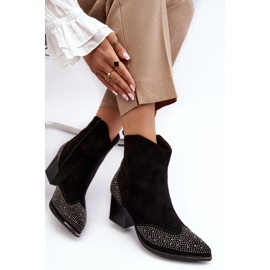 FS1 Botas Vaqueras De Mujer Decoradas Con Tacón Alto Negro Eleduana 6
