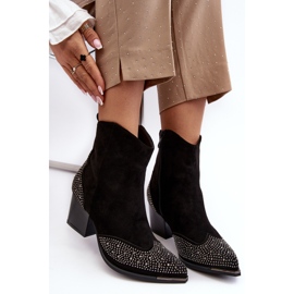 FS1 Botas Vaqueras De Mujer Decoradas Con Tacón Alto Negro Eleduana 7