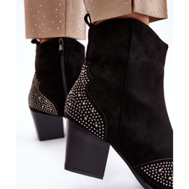 FS1 Botas Vaqueras De Mujer Decoradas Con Tacón Alto Negro Eleduana 4