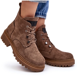 Sergio Leone Botas bajas y cálidas de mujer con cremallera, beige oscuro Cameronia 7