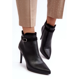 Sergio Leone Botines De Mujer Con Tacón Alto Y Hebilla Aislados Negro Aesha 5