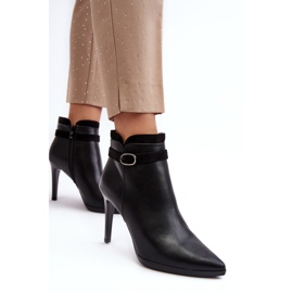 Sergio Leone Botines De Mujer Con Tacón Alto Y Hebilla Aislados Negro Aesha 6
