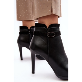 Sergio Leone Botines De Mujer Con Tacón Alto Y Hebilla Aislados Negro Aesha 4