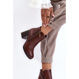 Sergio Leone Botines de mujer de tacón alto con cremalleras, marrón Ryelle 3