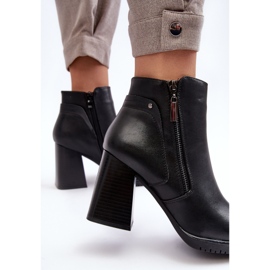 Sergio Leone Botines de mujer de tacón alto con cremalleras negro Ryelle 4