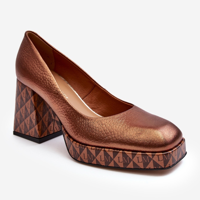 Salón Tacón Piel Laura Messi 259/819-821 Cobre marrón 1