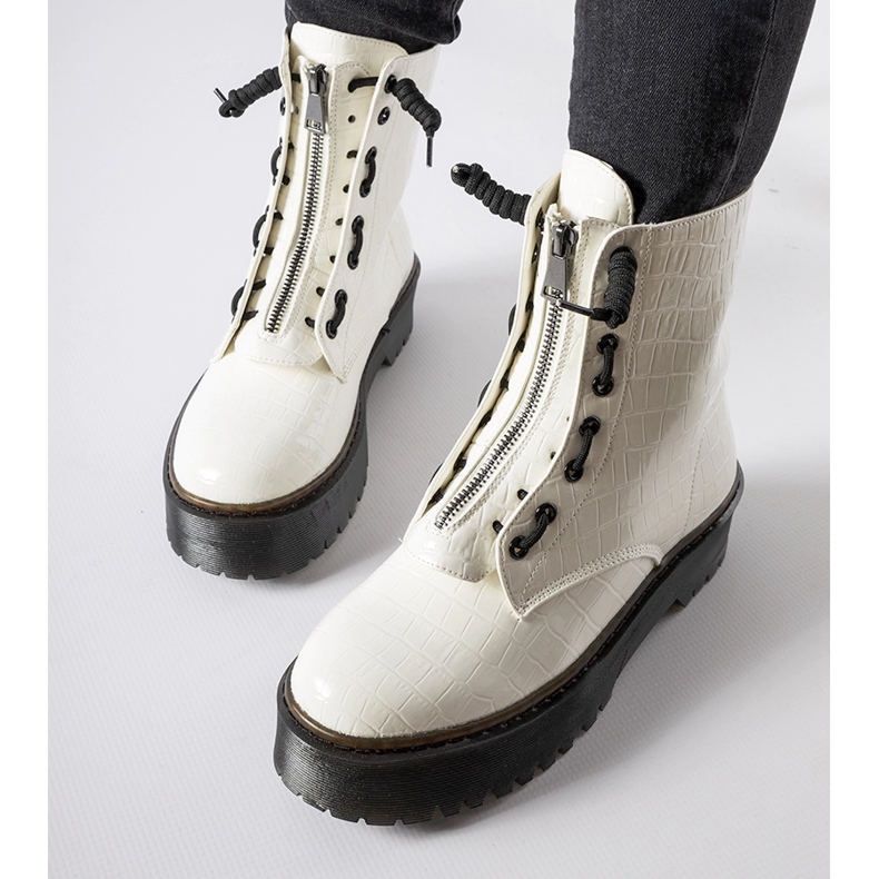 Inna Botines de plataforma blancos con grabado Ascea 1 Inna Botines de plataforma blancos con grabado Ascea 1