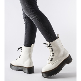 Inna Botines de plataforma blancos con grabado Ascea 3