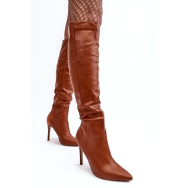 WS1 Botas de tacón alto por encima de la rodilla para mujer, Sirenpha marrón 2 WS1 Botas de tacón alto por encima de la rodilla para mujer, Sirenpha marrón 2