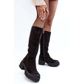 Botas por encima de la rodilla de mujer de ante Lemar Black Malayah negro 2 Botas por encima de la rodilla de mujer de ante Lemar Black Malayah negro 2