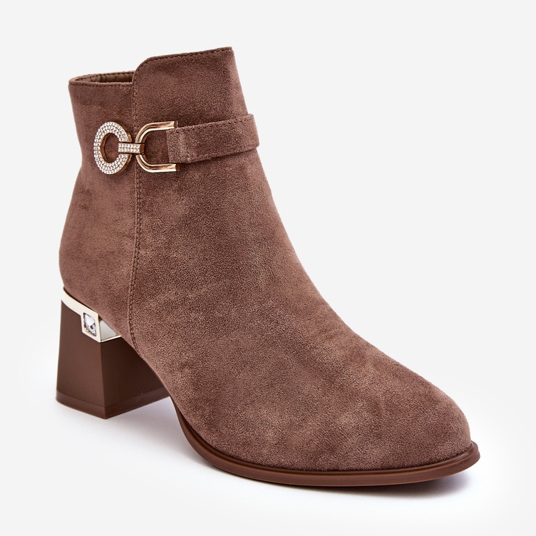 WJ2 Botines de ante marrón de mujer de moda Nola 1