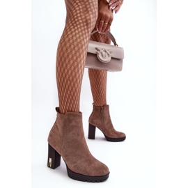 Botas Clásicas De Tacón Alto De Ante Marrón Amy 4