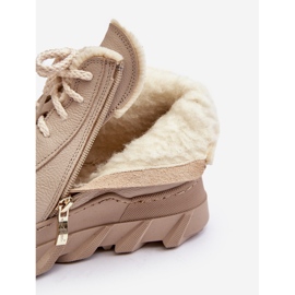 Botas de mujer de piel con aislamiento y plataforma beige Lemar Jevette 2
