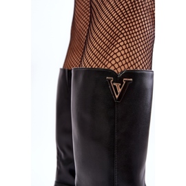 WJ2 Botas de tacón alto por encima de la rodilla para mujer Negro Ceesina 4