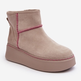 Botas de nieve de ante para mujer Maciejka 06257-22 Beige claro 1 Botas de nieve de ante para mujer Maciejka 06257-22 Beige claro 1