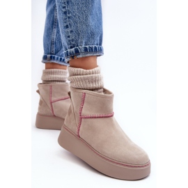 Botas de nieve de ante para mujer Maciejka 06257-22 Beige claro 3