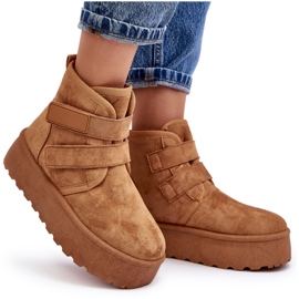 FG2 Botas de nieve con plataforma Naredi en color camel para mujer marrón 6
