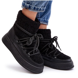 FG2 Botas de nieve con plataforma para mujer negro Ahatissa 7