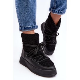 FG2 Botas de nieve con plataforma para mujer negro Ahatissa 5